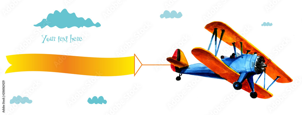 airplane with advertising airplane with advertising