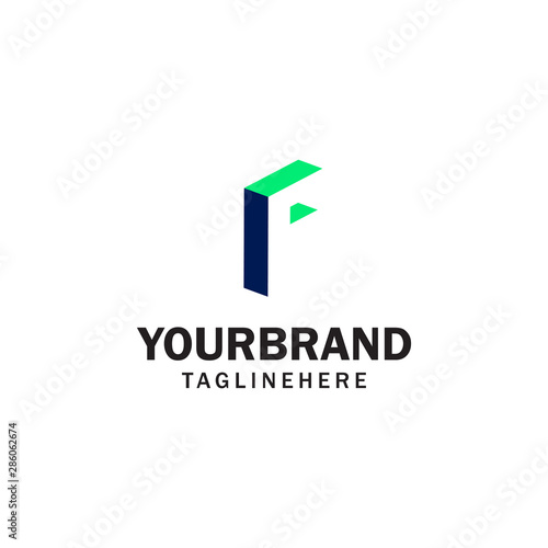 F Letter logo in negative space vector design template elements