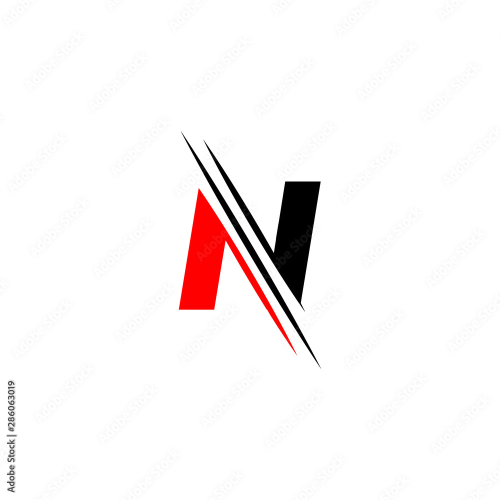Letter N logo graphic elegant and unique sliced design template Vector Letter N logo graphic elegant and unique sliced design template Vector