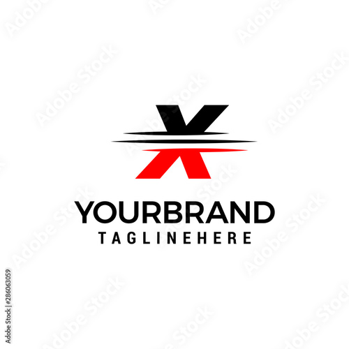 Letter X logo graphic elegant and unique sliced design template Vector