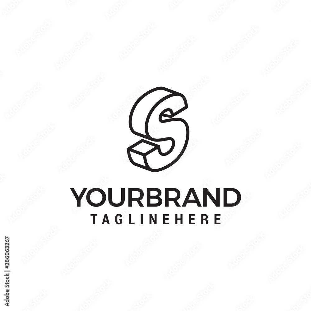 Letter S logo 3D isometric lines geometric shape template design vector Letter S logo 3D isometric lines geometric shape template design vector