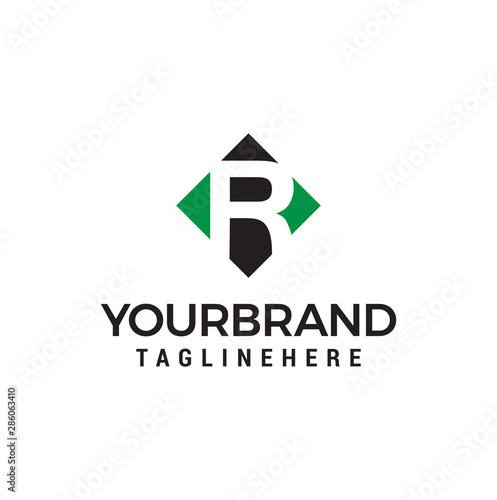 Free Download letter R negative space square logo vector design template - GFXLoad