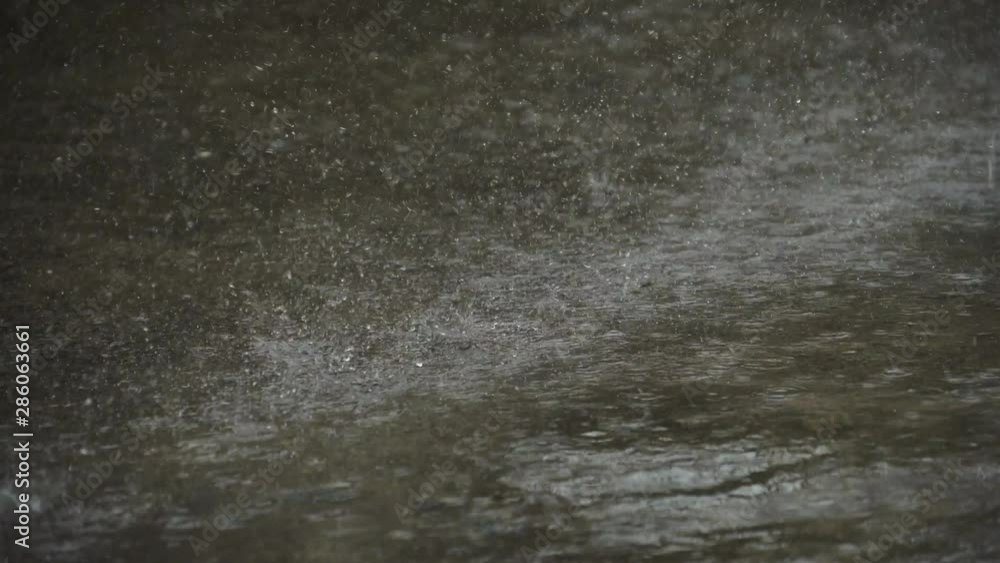 heavy rain falling from the eaves. heavy rain falling from the eaves.