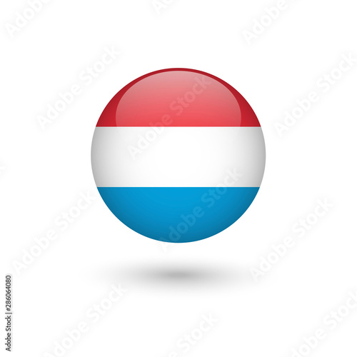 Luxembourg flag round glossy