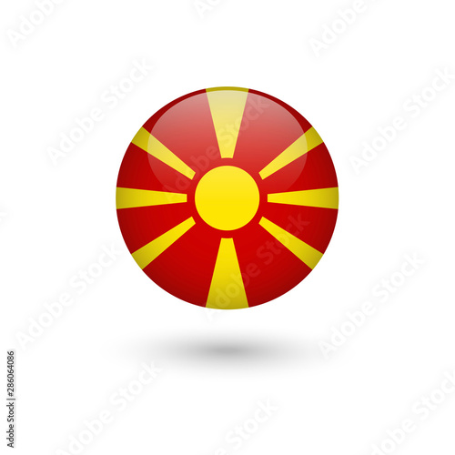 Macedonia flag round glossy