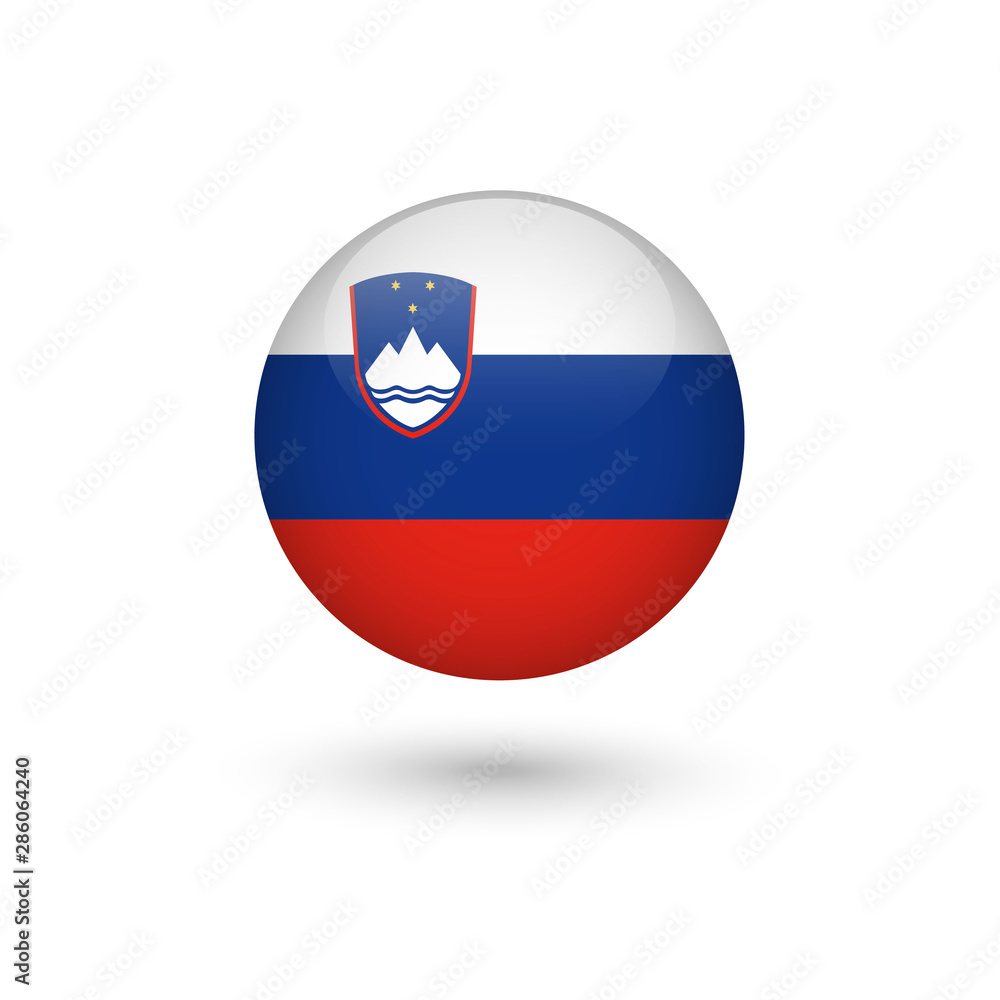 Slovenia flag round glossy