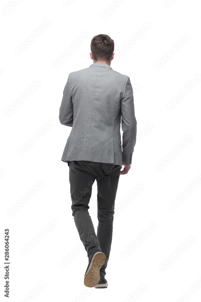 modern young man stepping forward. isolated on white modern young man stepping forward. isolated on white