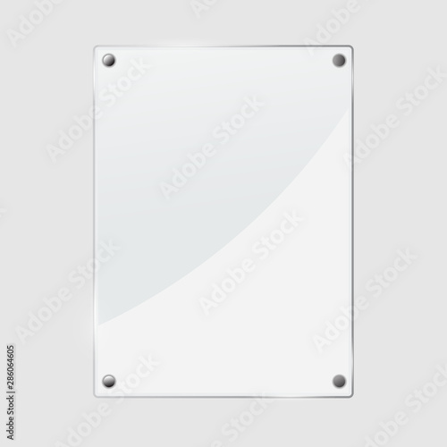 vector illustration of glass or plastic transparent panel on plaid background