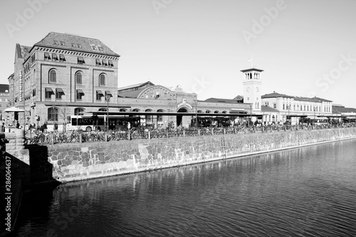 Malmo - Central Station. Black and white vintage style. photo