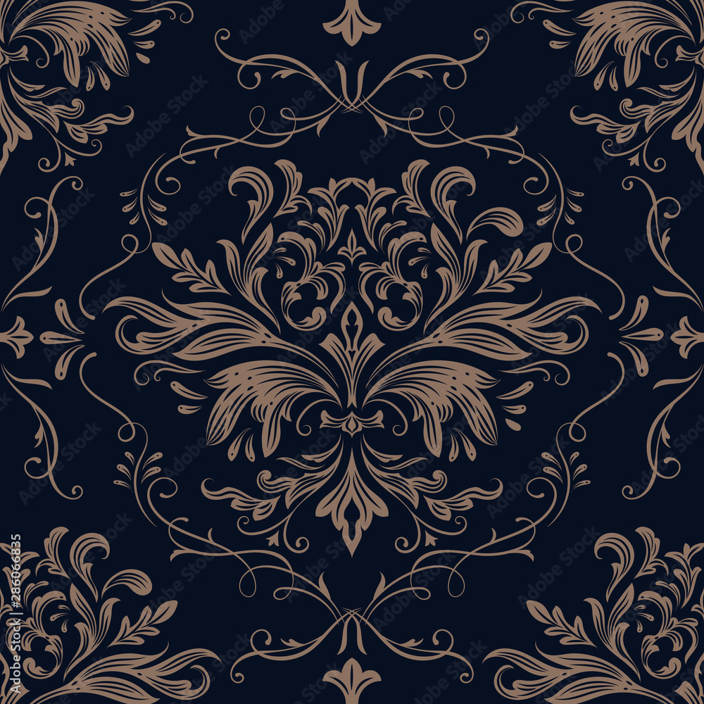 Damask pattern background Vector ornament Damask pattern background Vector ornament