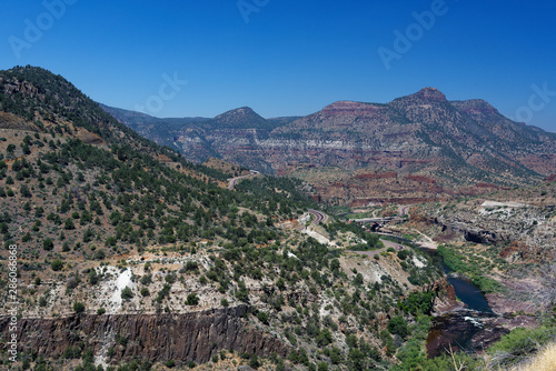 Winding road through Salt River Canyon scenic drive © tristanbnz