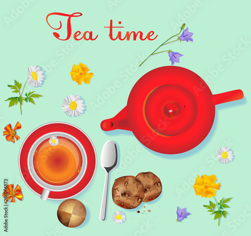 tea set with flowers2