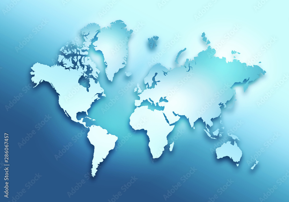 World digital outlined map background