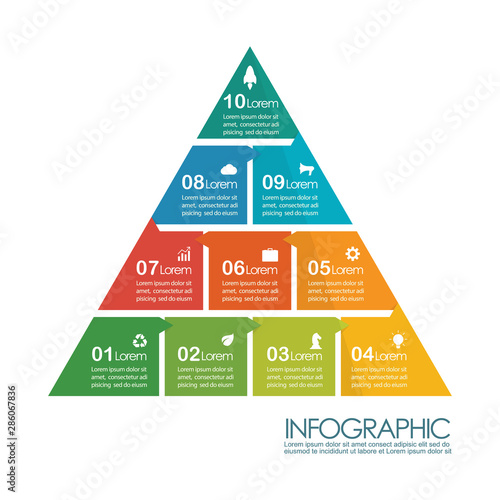 Pyramid infographic chart template