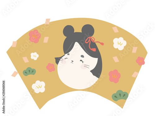 ネズミのおたふく　扇