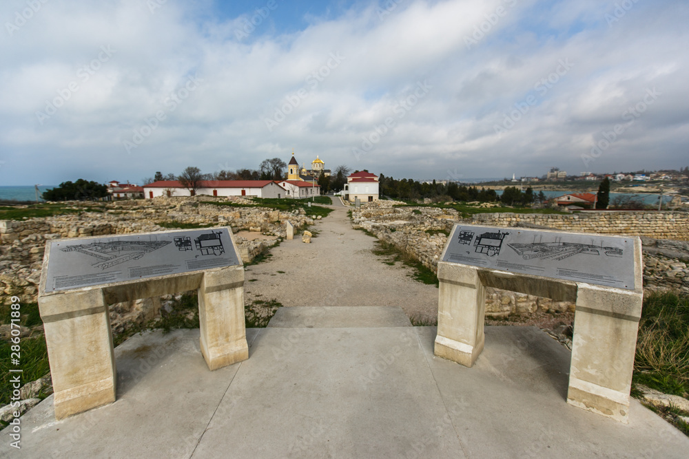The ruins of a historical monument of Kherson necropolis in the city of Sevastopol The ruins of a historical monument of Kherson necropolis in the city of Sevastopol