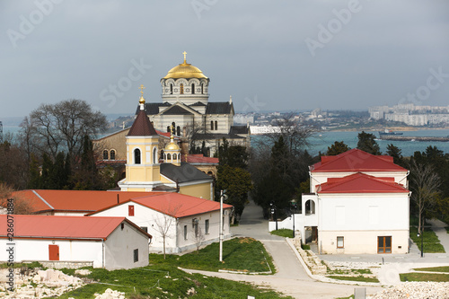 The ruins of a historical monument of Kherson necropolis in the city of Sevastopol