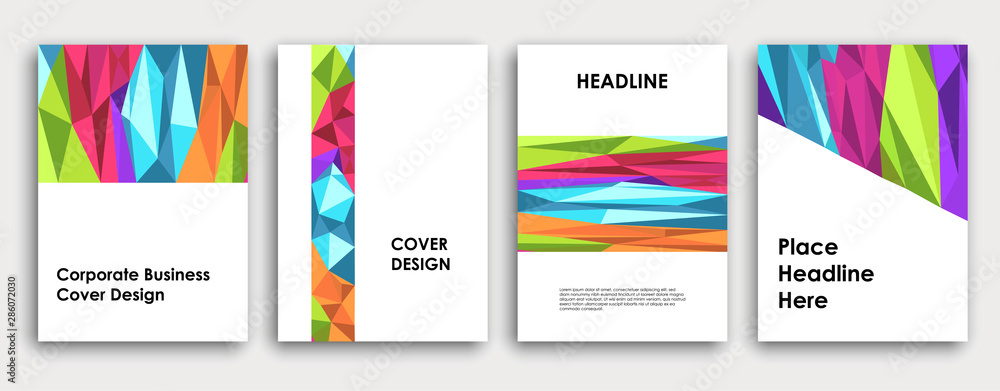 Colorful book cover design, abstract background.