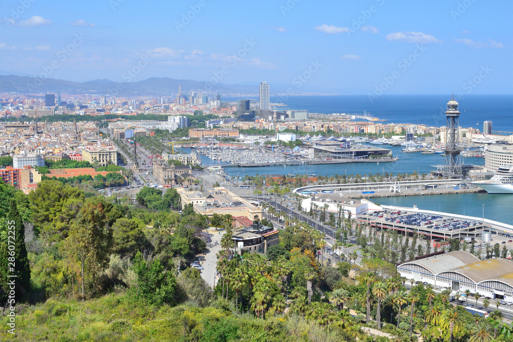 Spain. Top-view of Barcelona