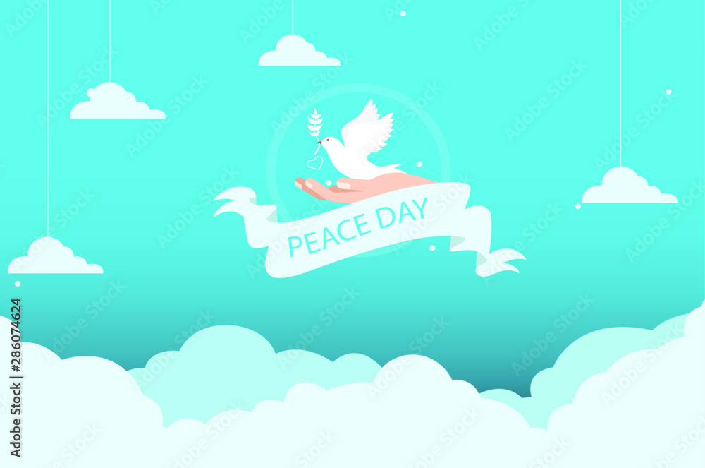 The beautiful and lovely peace day greeting elements The beautiful and lovely peace day greeting elements