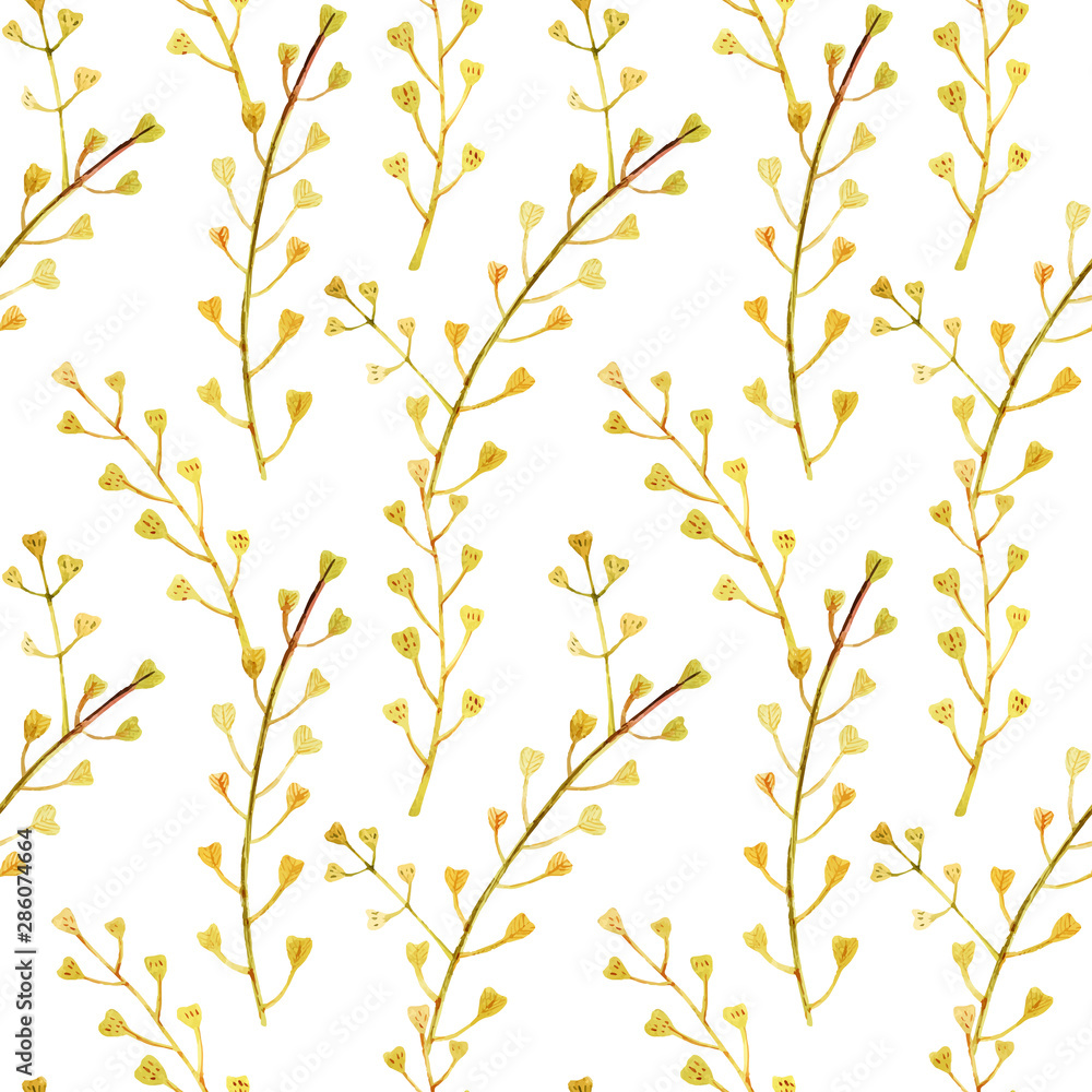 Meadow wild plants seamless pattern Meadow wild plants seamless pattern