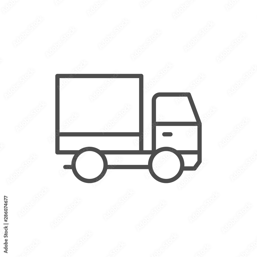 Truck line icon and delivery concept