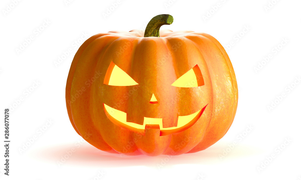 Halloween Pumpkin isolated on white background. 3D Rendering illustration Halloween Pumpkin isolated on white background. 3D Rendering illustration