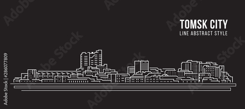 Cityscape Building Line art Vector Illustration design - Tomsk city