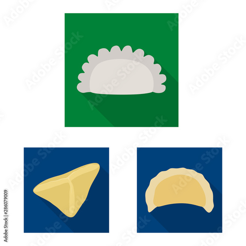Isolated object of products and cooking logo. Collection of products and appetizer vector icon for stock.