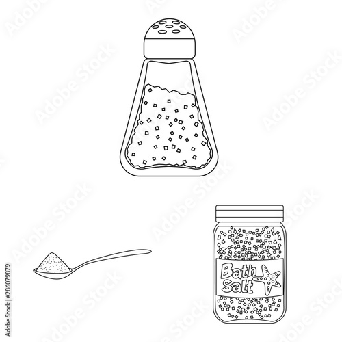 Vector design of sodium and mineral icon. Collection of sodium and kitchen stock symbol for web.