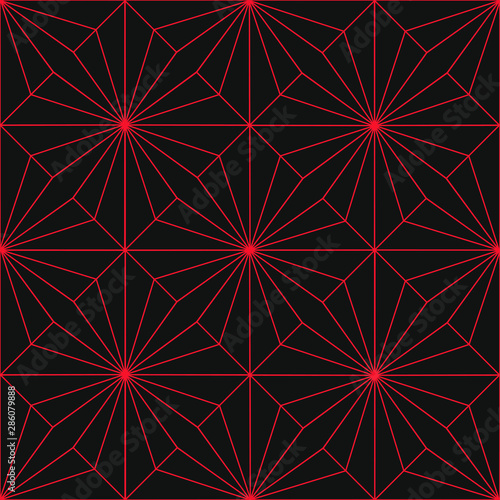 The red simple linear pattern on a dark gray background.