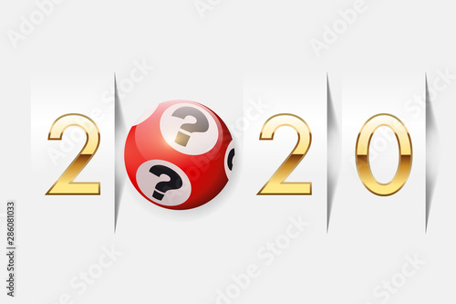 2020 sur le thème de la chance au jeu, avec pour symbole une boule de loto exprimant le hasard et l’espoir de devenir riche.