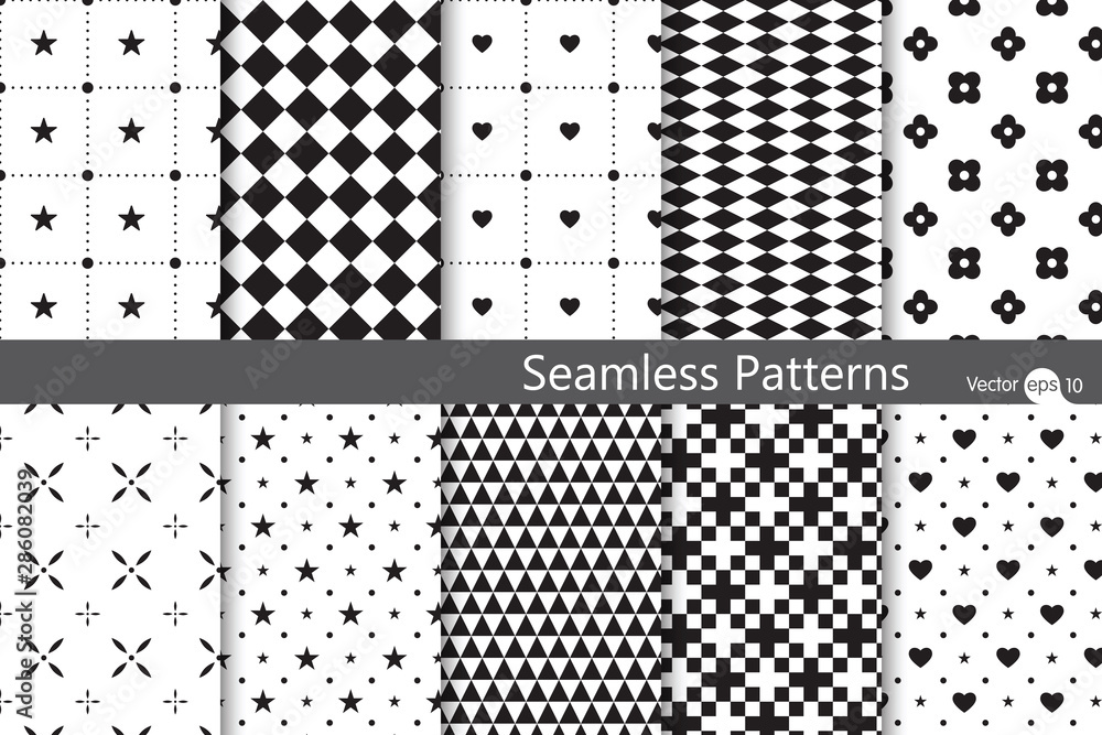 Set of vector seamless patterns 