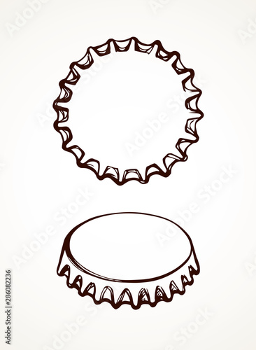 Iron bottle cap. Vector drawing