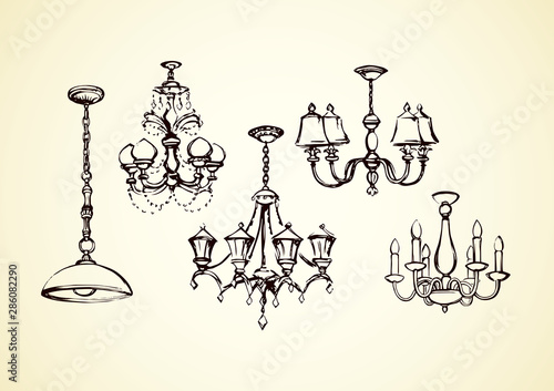 Chandelier. Vector drawing