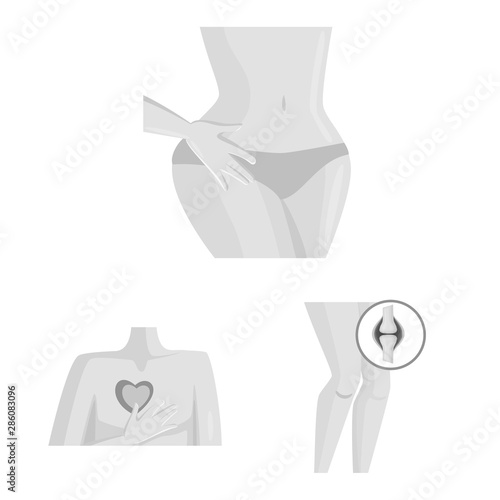 Isolated object of suffering and injury sign. Set of suffering and damage stock symbol for web.