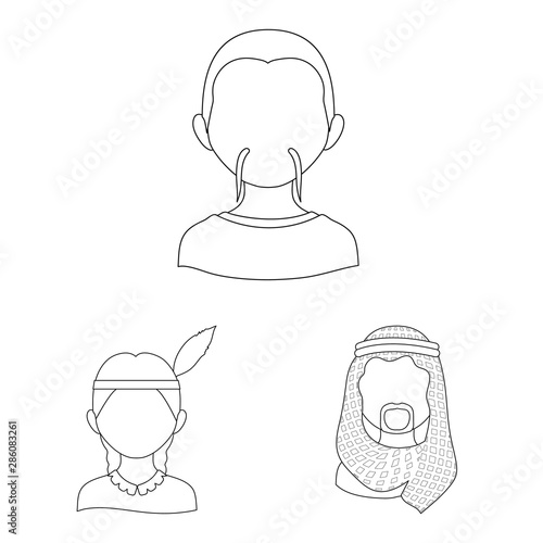 Isolated object of imitator and resident logo. Set of imitator and culture stock symbol for web.