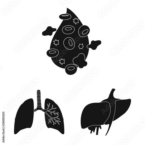 Vector design of research and laboratory sign. Collection of research and organ stock symbol for web.