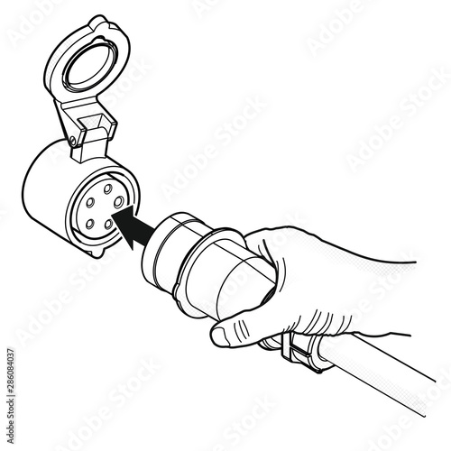 Starkstromstecker einstecken
