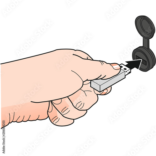 USB Stick einstecken [coloriert]