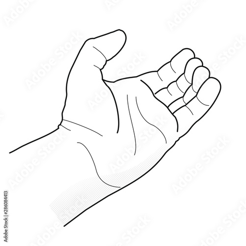 Hand, offen [schwarz-weiß]