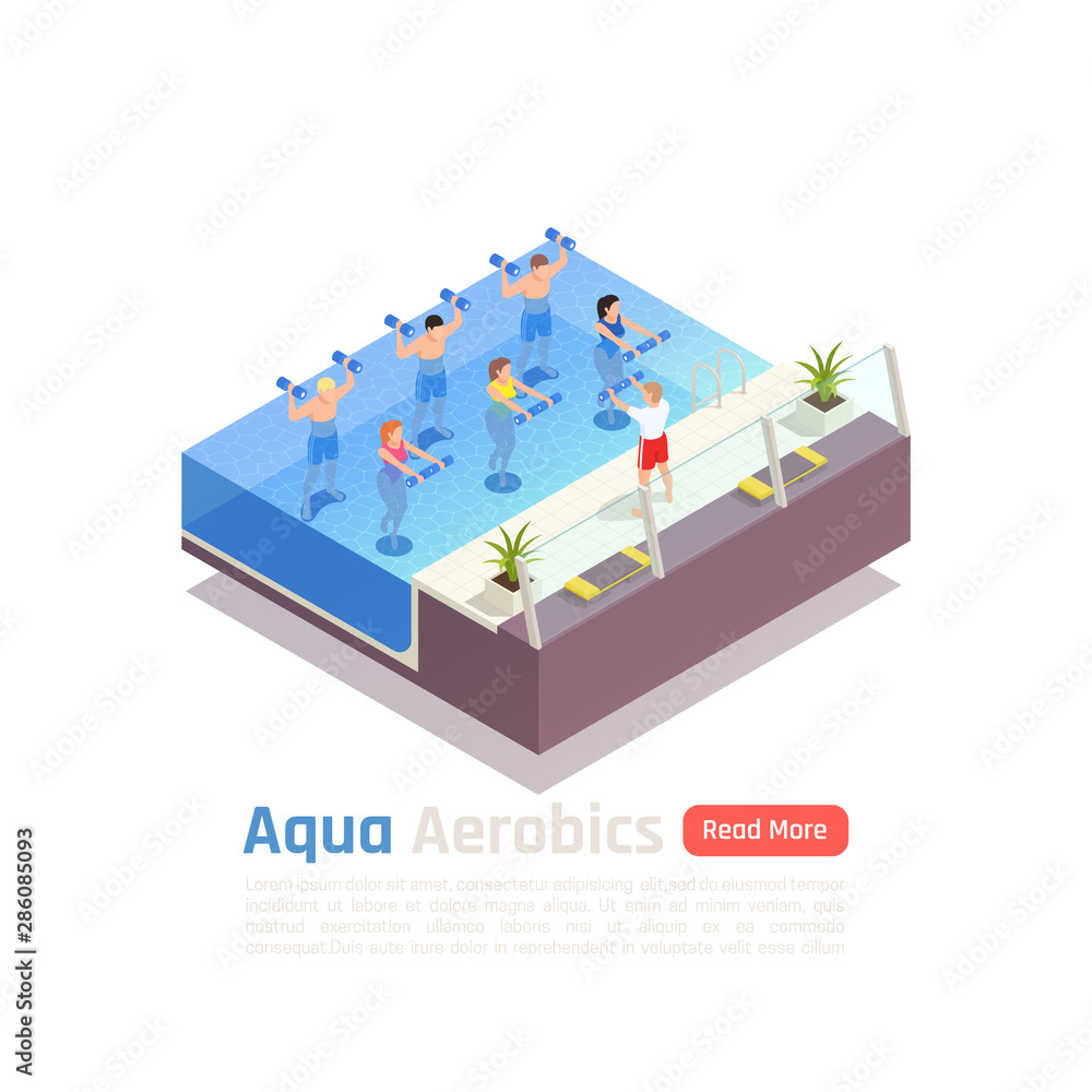 Aqua Aerobics Isometric Composition 