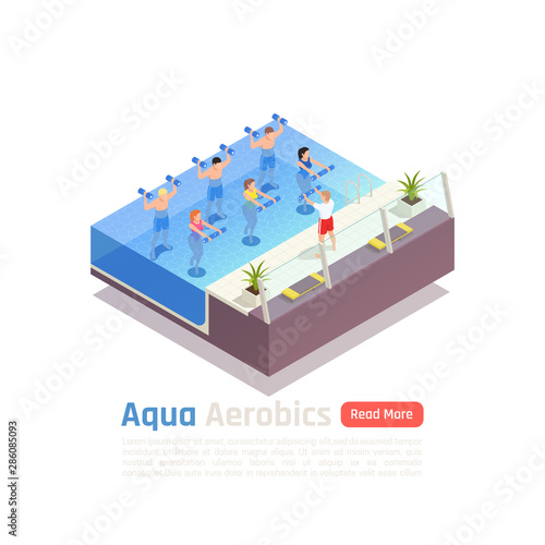Aqua Aerobics Isometric Composition 