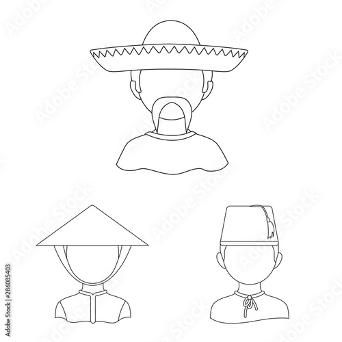 Isolated object of imitator and resident symbol. Set of imitator and culture stock vector illustration.