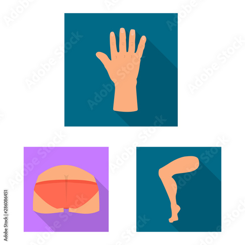 Vector design of body and part logo. Set of body and anatomy stock vector illustration.