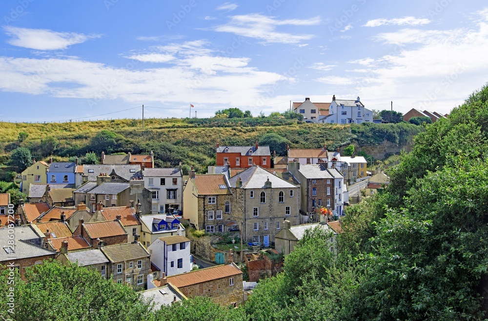 View of Staithes from Cowbar Nabb, Staithes, Yorkshire Moors, England.jpg