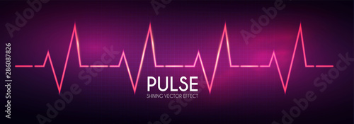 Heart pulse. Healthcare and medical shining design. Life.