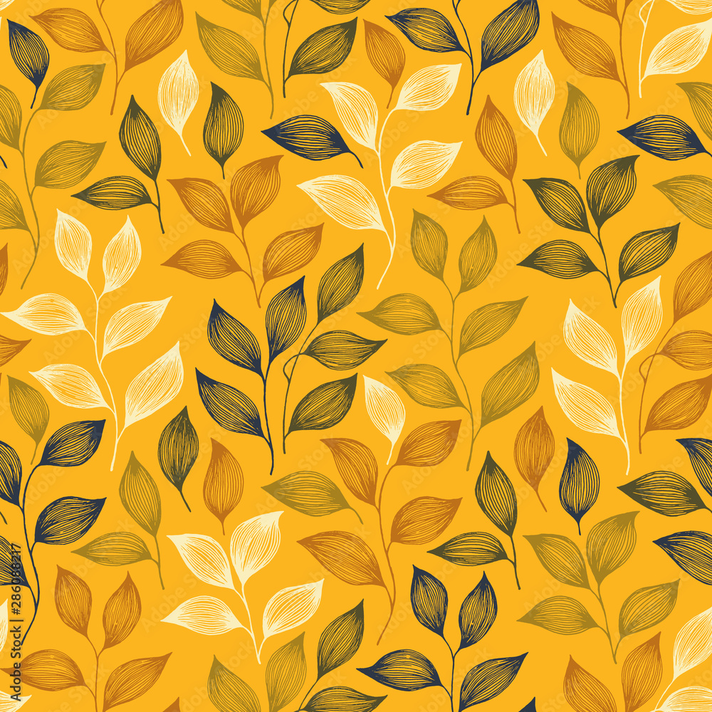 Wrapping tea leaves pattern seamless vector illustration. Wrapping tea leaves pattern seamless vector illustration.