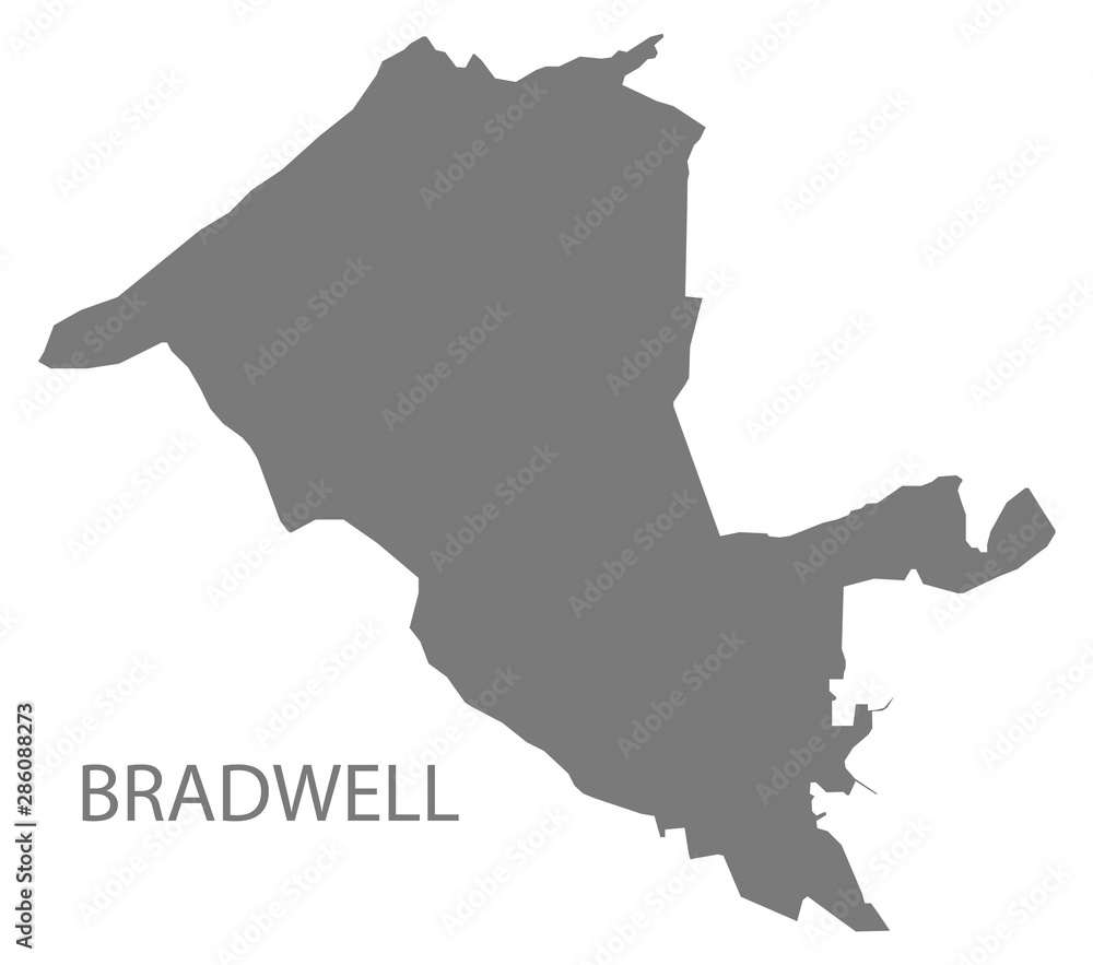 Bradwell grey ward map of Derbyshire Dales district in East Midlands England UK