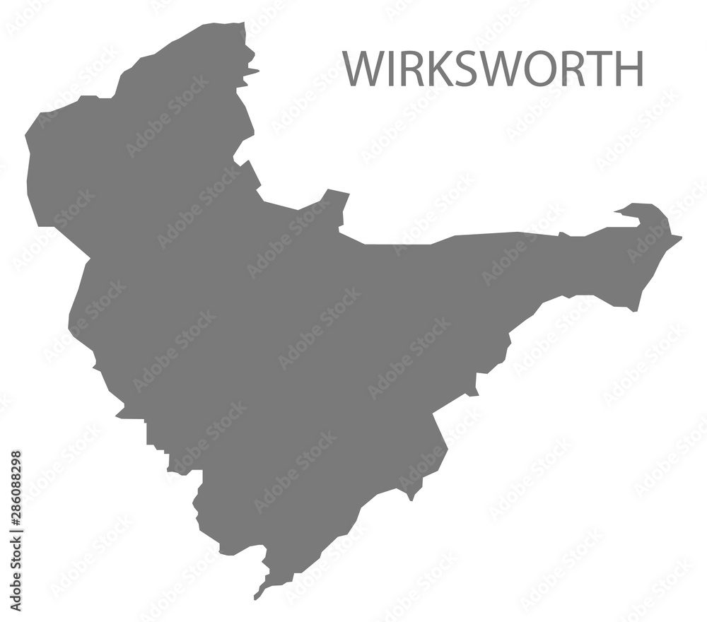 Wirksworth grey ward map of Derbyshire Dales district in East Midlands England UK
